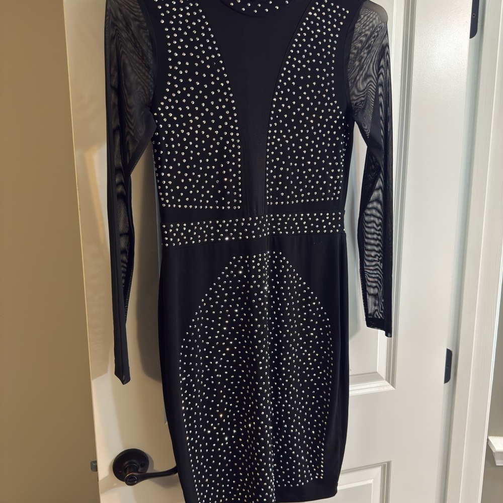 Rhinestones and mash party dress